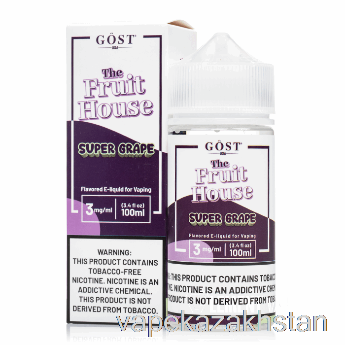 Vape Kazakhstan Super Grape - The Fruit House - GOST Vapor - 100mL 3mg